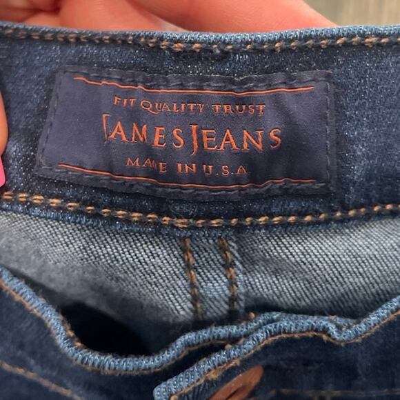 James Jeans Humphrey High Rise Flare Leg Jeans  Adore Stretch Dark Wash Blue - Picture 7 of 11